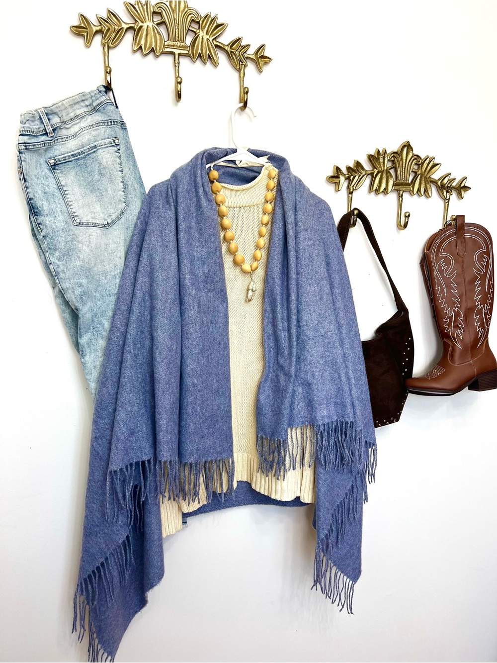 Blue denim colour like shawl / Scarf